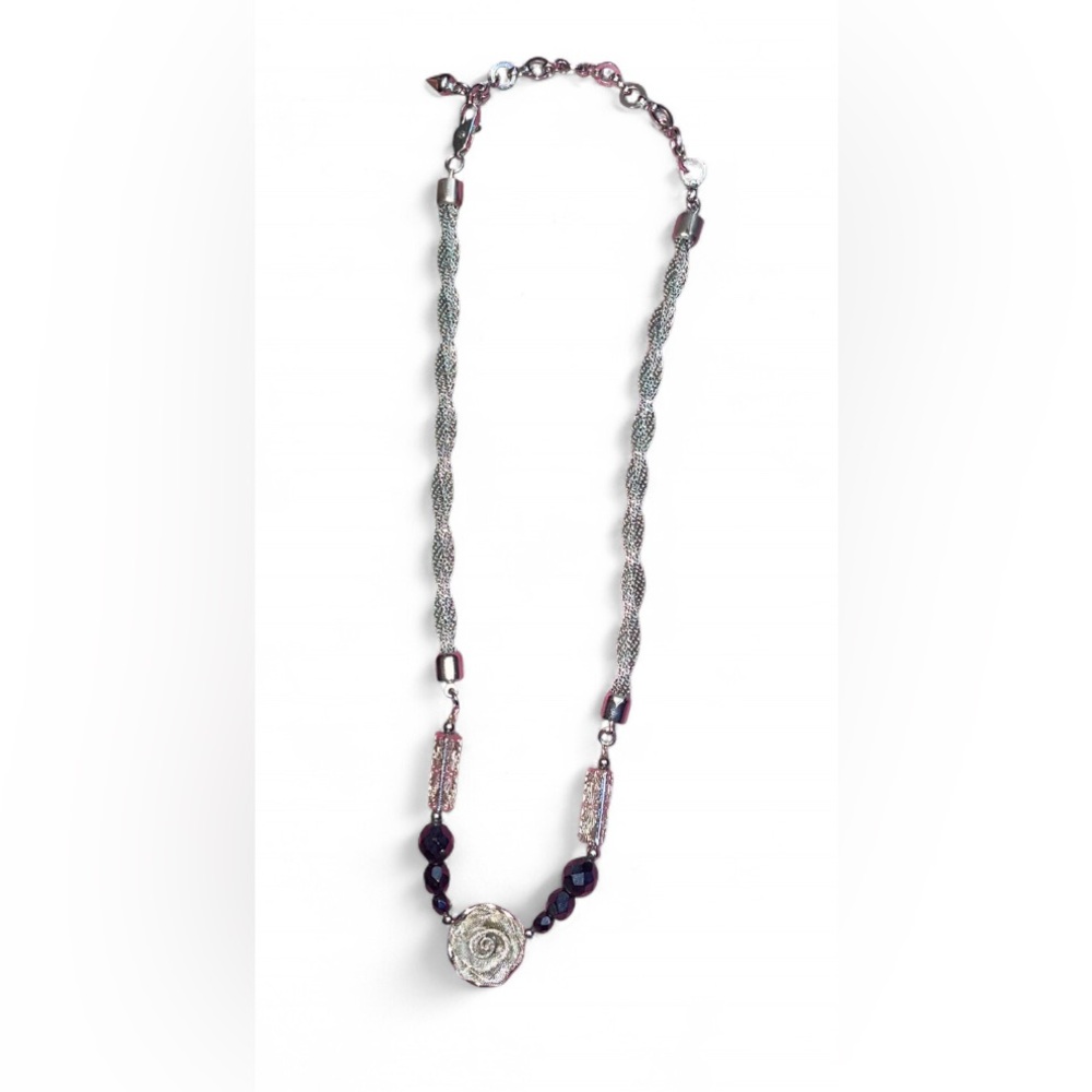 WIRE MESH ROSE NECKLACE - Picture 4 of 4